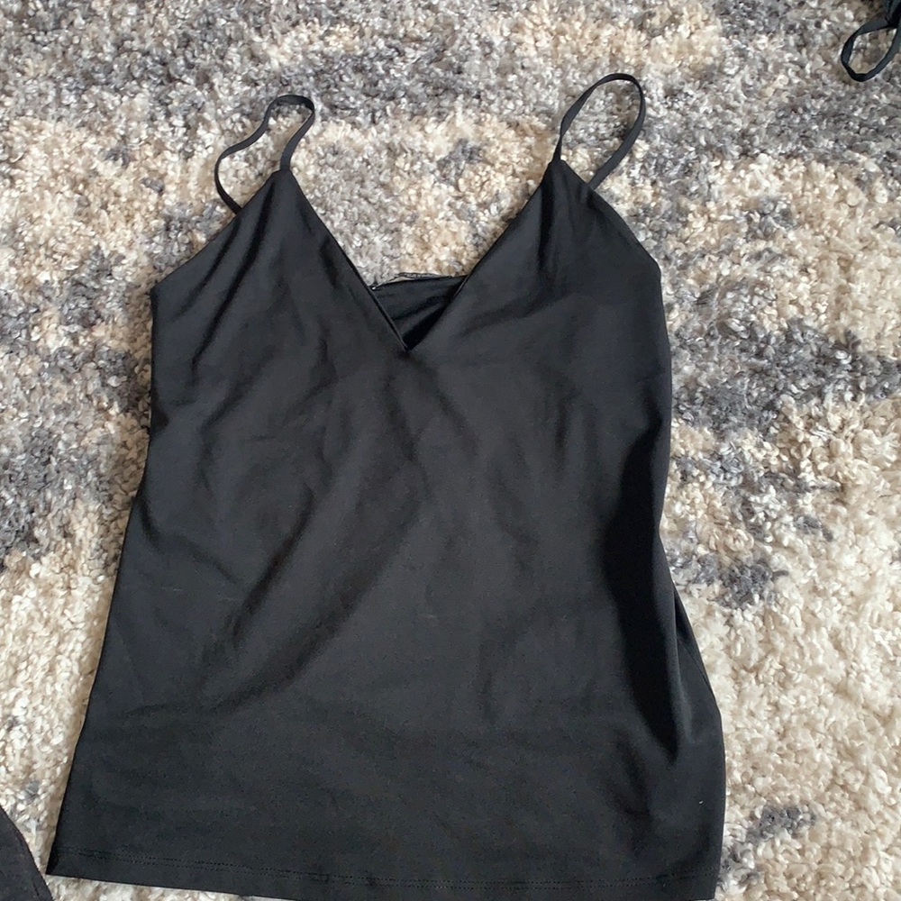 Zara black v neck tank